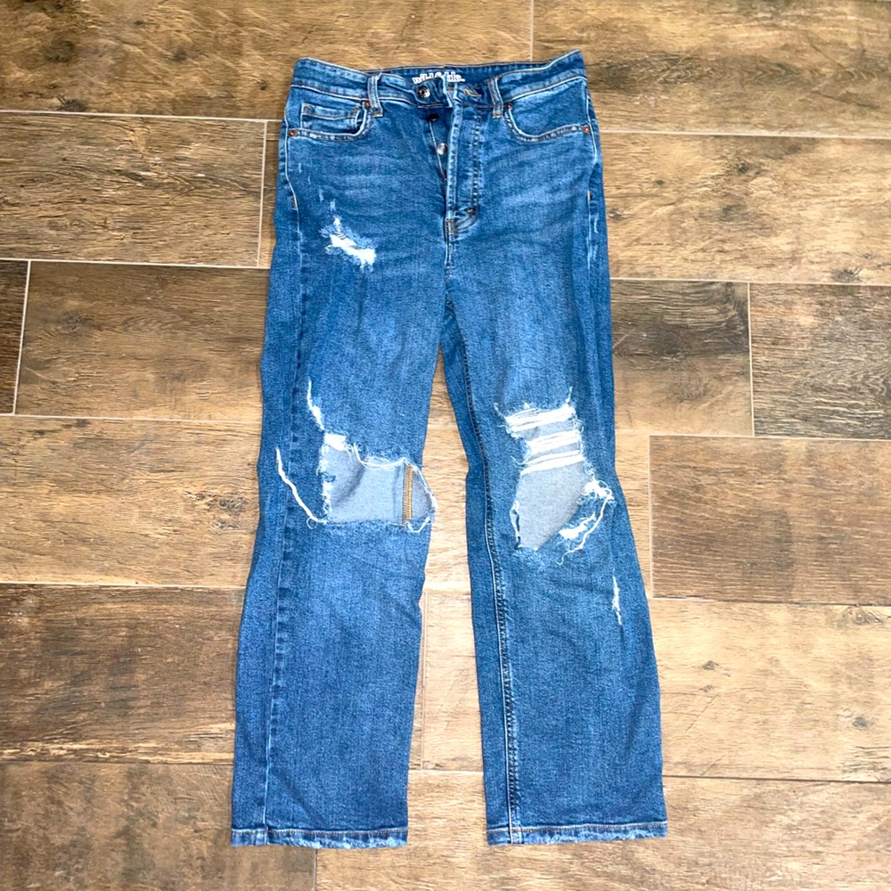 High rise straight jeans